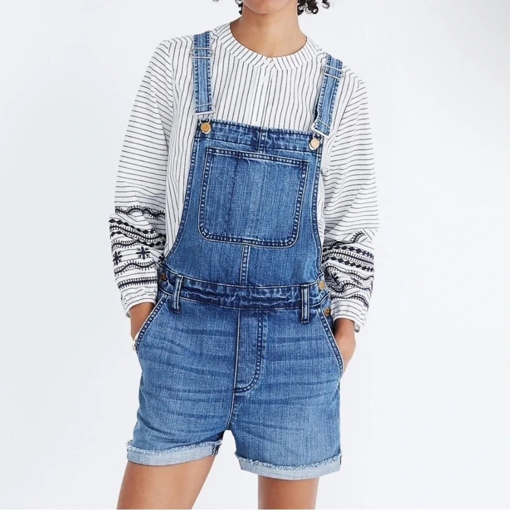 Madewell Adirondack Jean Short Overalls - Picture 1 of 8